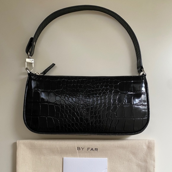 BY FAR Rachel Bag -Black Croc